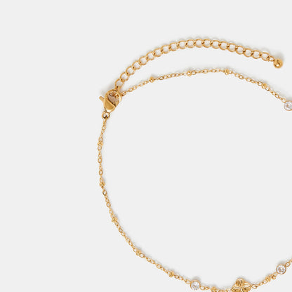 Waterproof Stainless Steel Clover Station Anklet