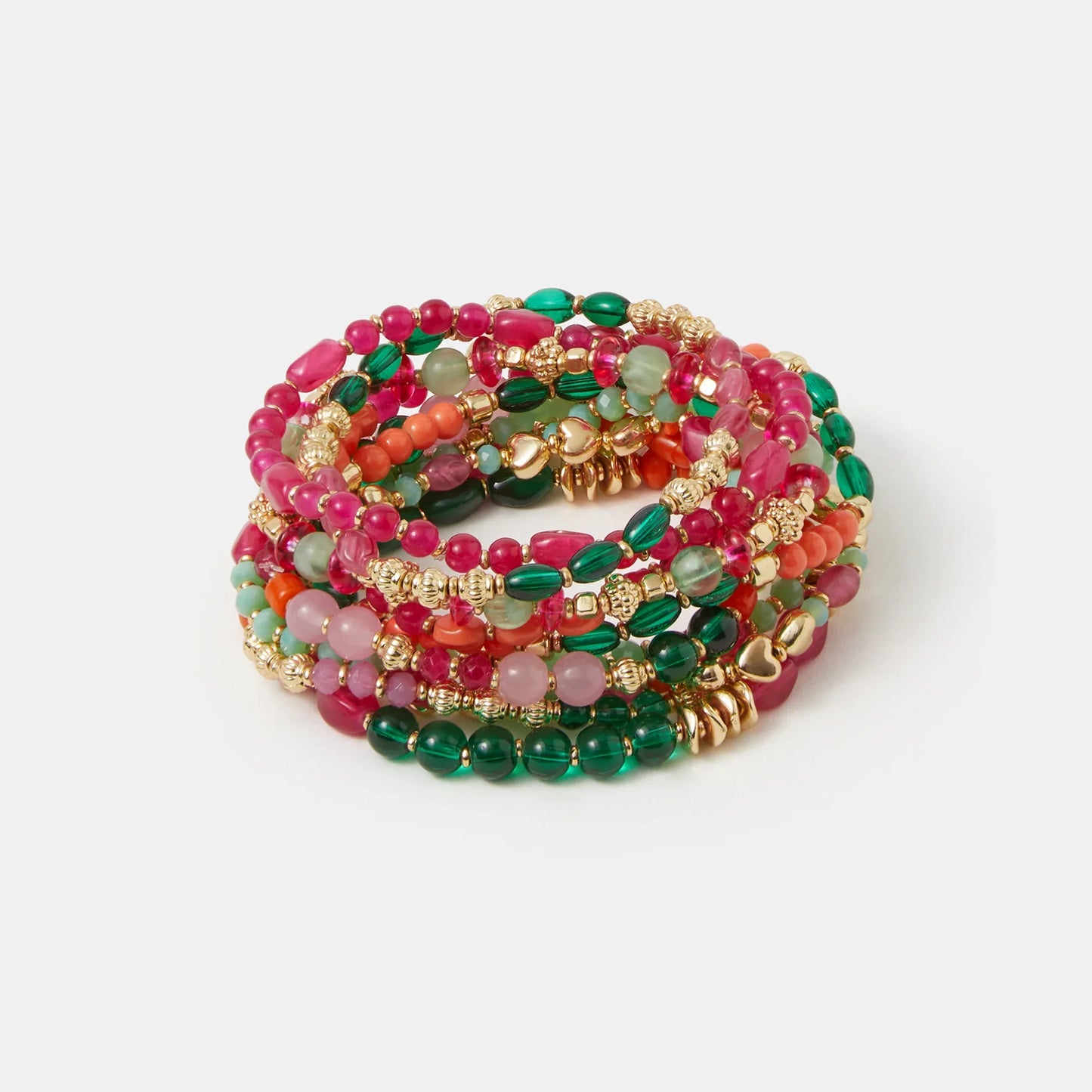 Multi Bead Stretch Bracelets Pack of 11