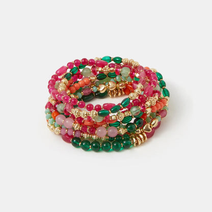 Multi Bead Stretch Bracelets Pack of 11