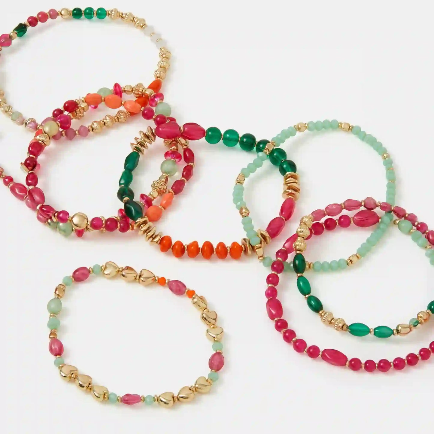 Multi Bead Stretch Bracelets Pack of 11