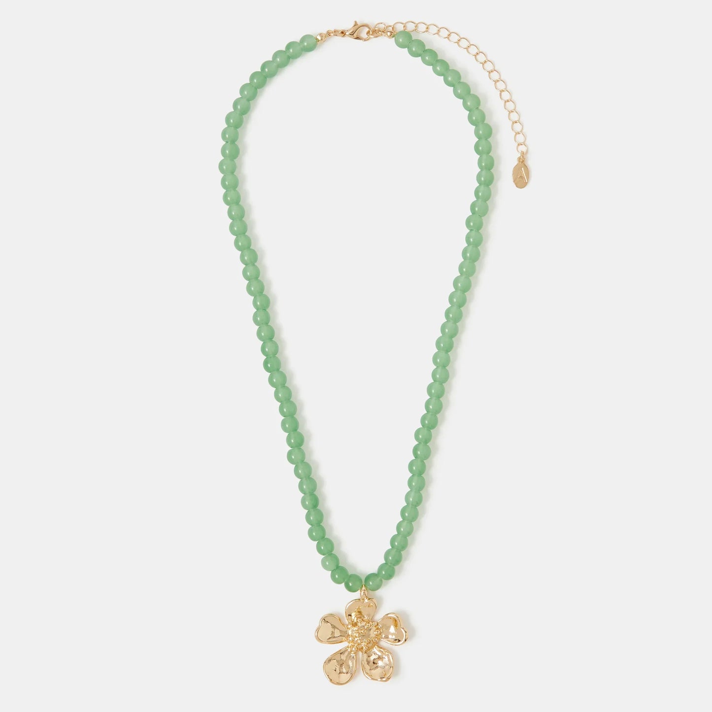 Flower Beaded Pendant Necklace