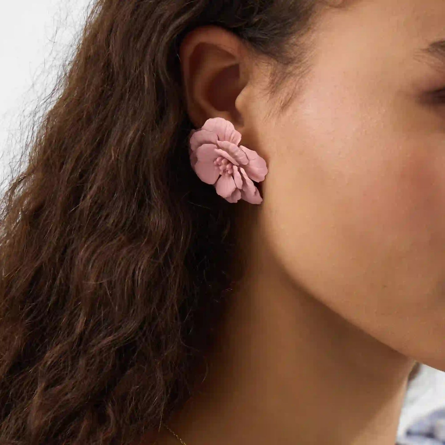 Pink Flower Stud Earrings
