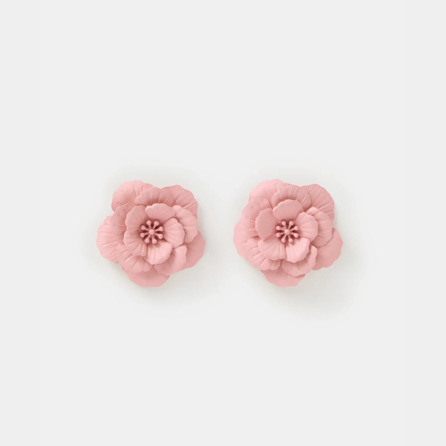 Pink Flower Stud Earrings
