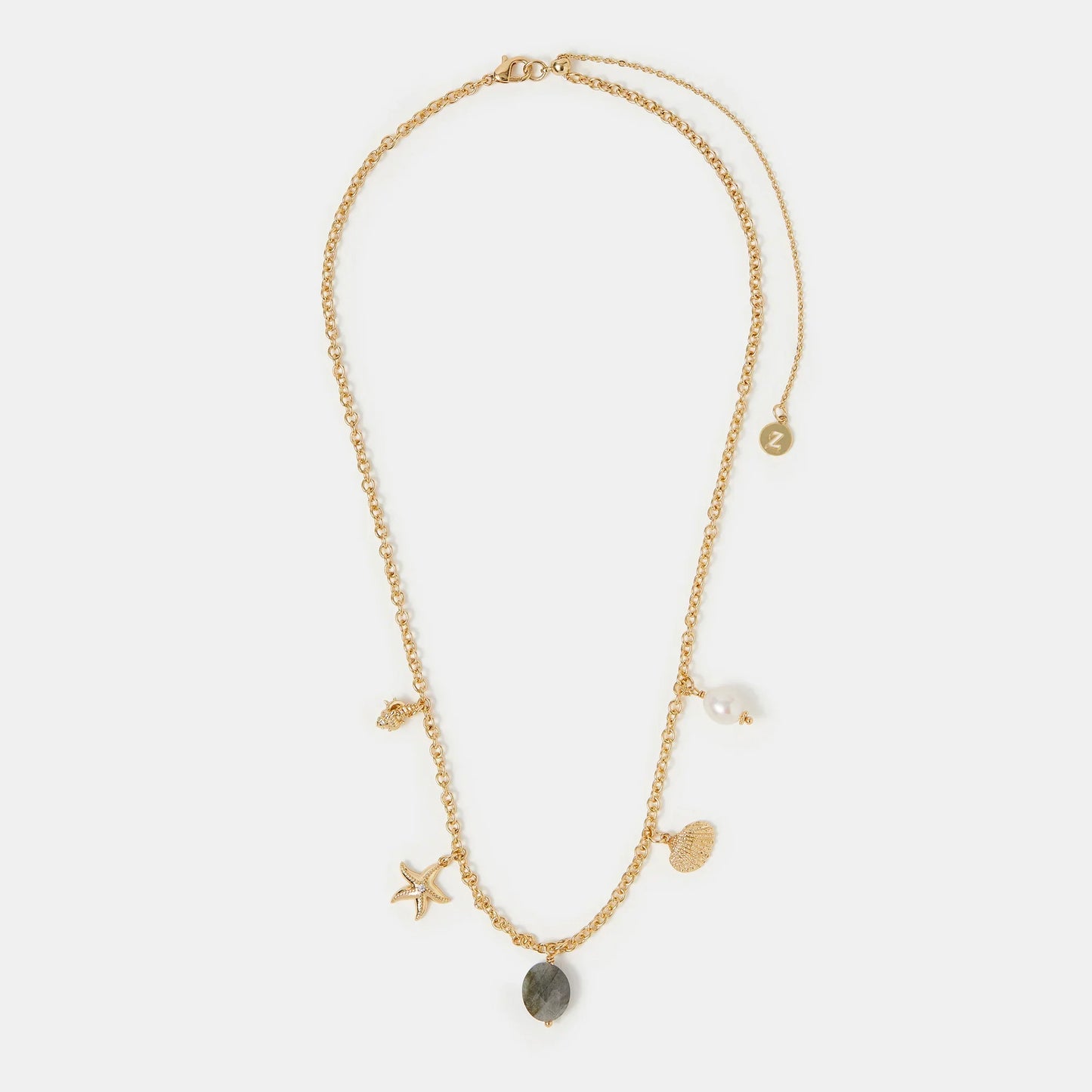 14k Gold-Plated Ocean Charm Necklace