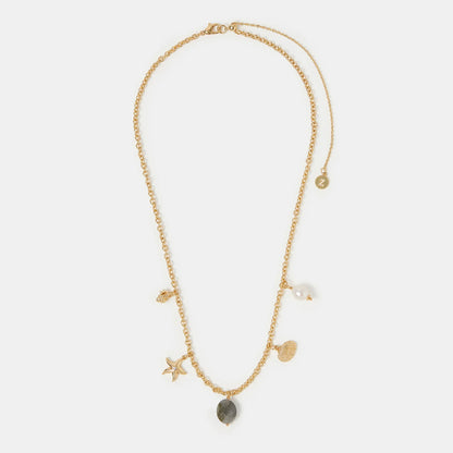 14k Gold-Plated Ocean Charm Necklace