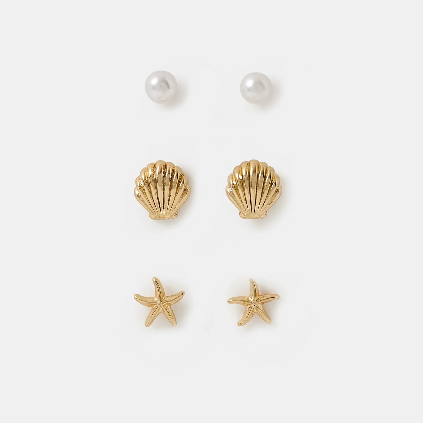 14k Gold-Plated Shell Stud Earrings