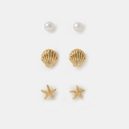 14k Gold-Plated Shell Stud Earrings