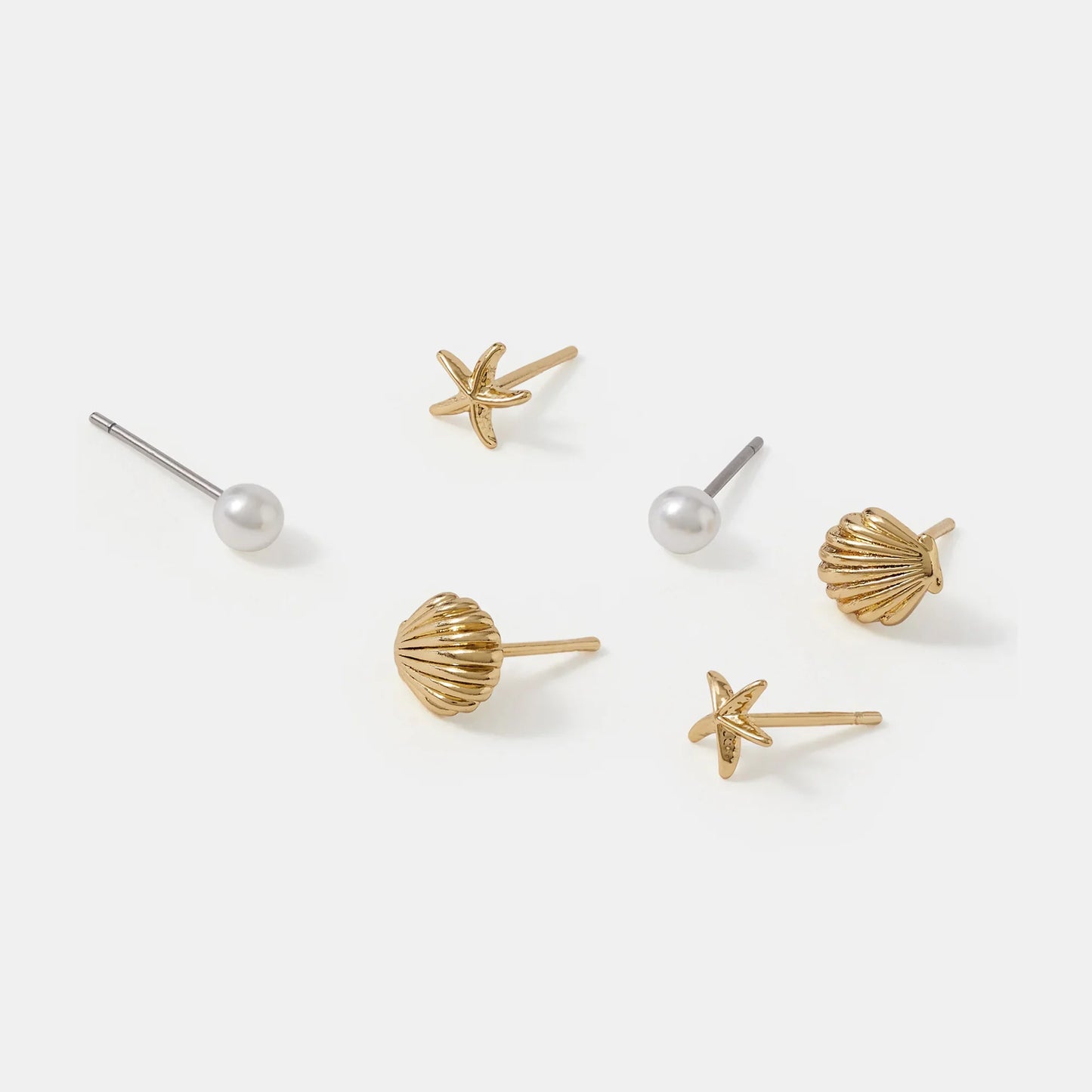 14k Gold-Plated Shell Stud Earrings