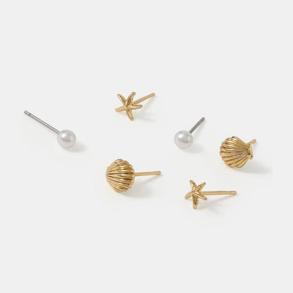14k Gold-Plated Shell Stud Earrings