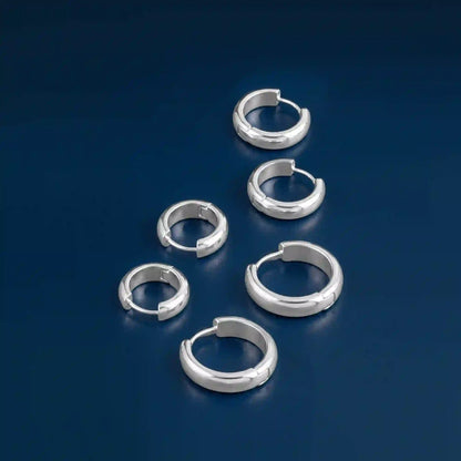 Sterling Silver-Plated Hoop Earrings Pack Of 3