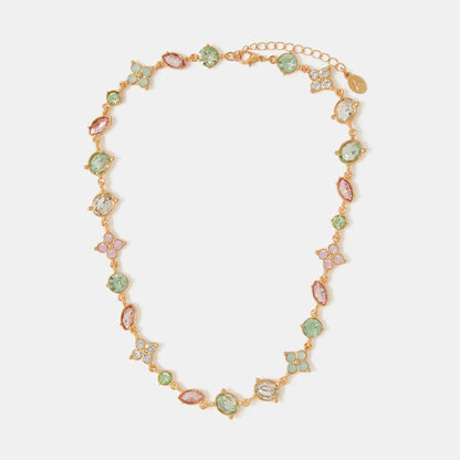 Gemstone Flower Chain Necklace