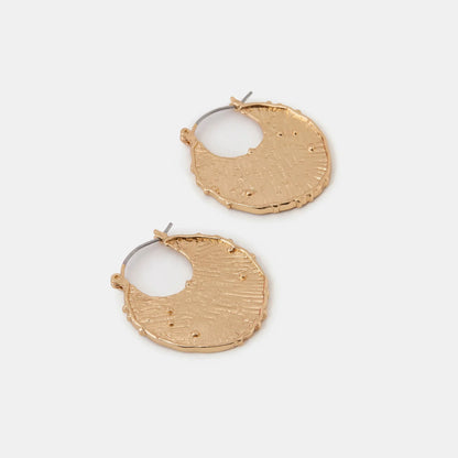 Textured Disc Hoop Earrings