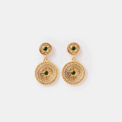 Double Disc Drop Earrings