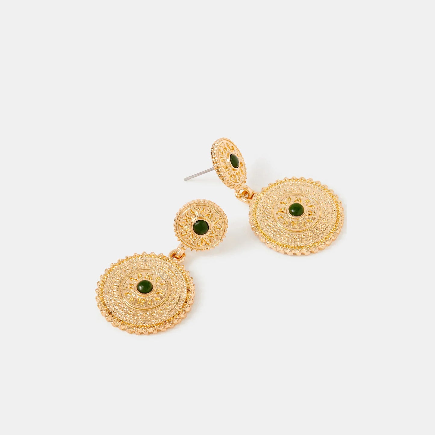 Double Disc Drop Earrings