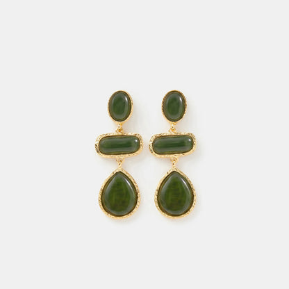 Triple Stone Drop Earrings