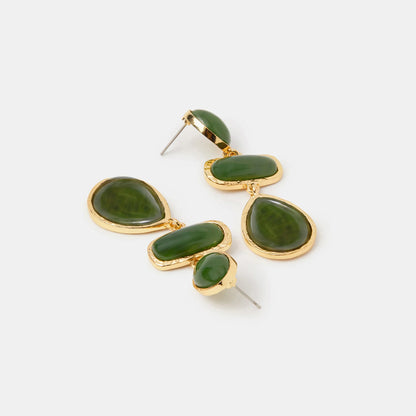 Triple Stone Drop Earrings
