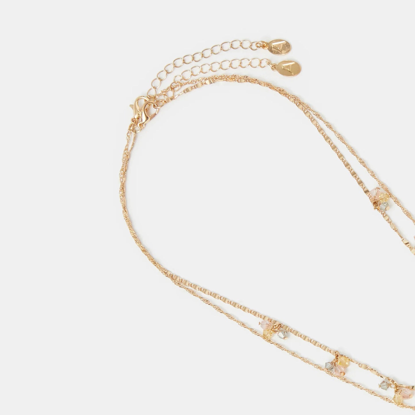 (A) Initial Cluster Pendant Necklaces Gold Pack Of 2