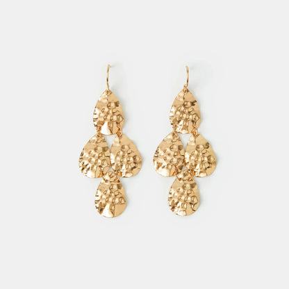 Textured Disc Drop Earrings