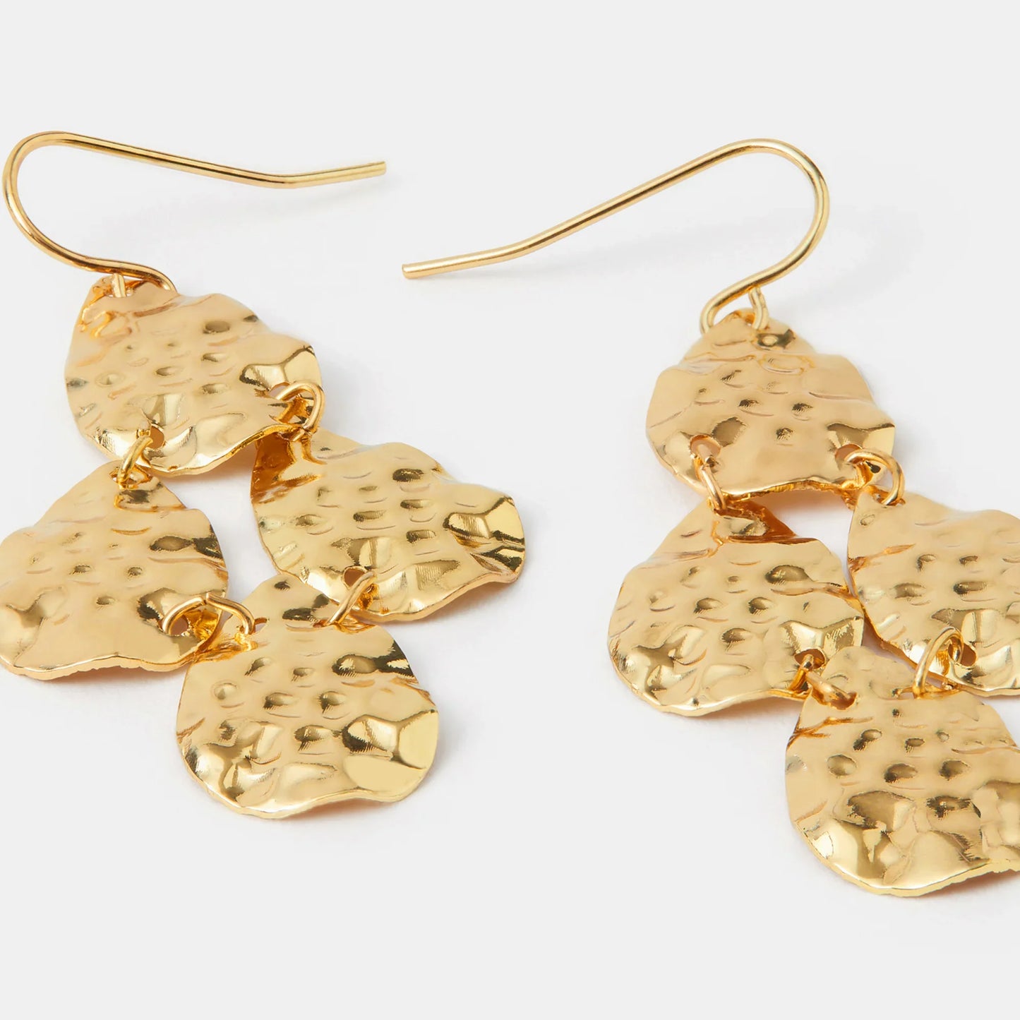 Textured Disc Drop Earrings