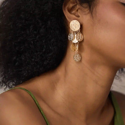 Statement Coin Drop Earrings