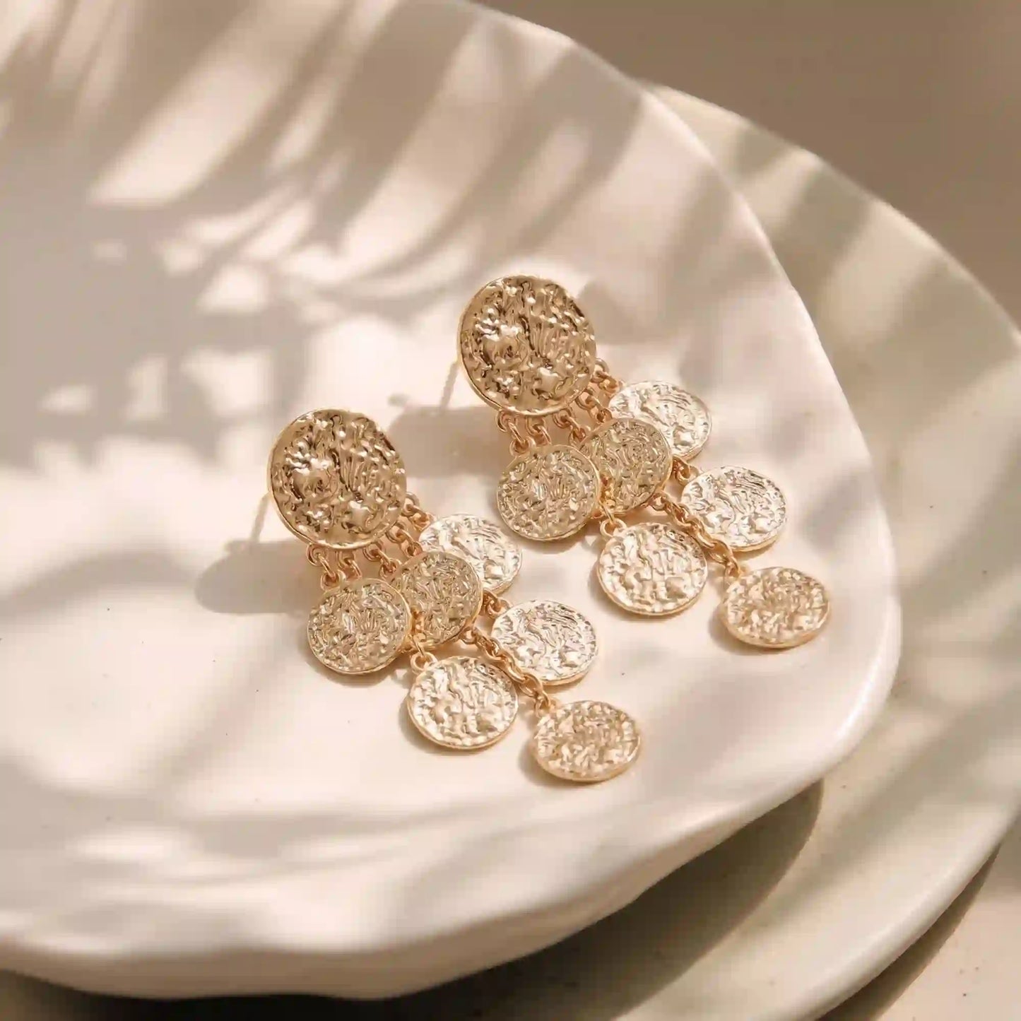 Statement Coin Drop Earrings