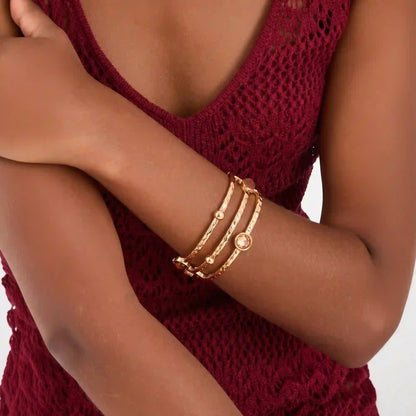 Gemstone Molten Bangle