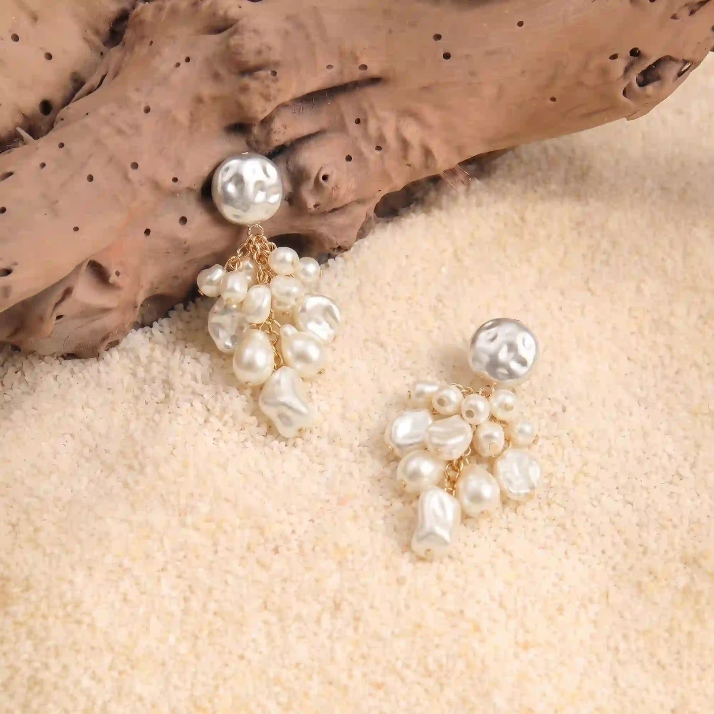 Pearl Cluster Drop Earrings