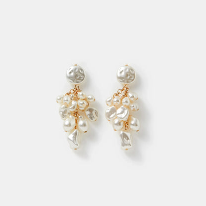 Pearl Cluster Drop Earrings
