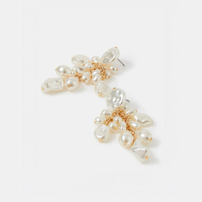Pearl Cluster Drop Earrings