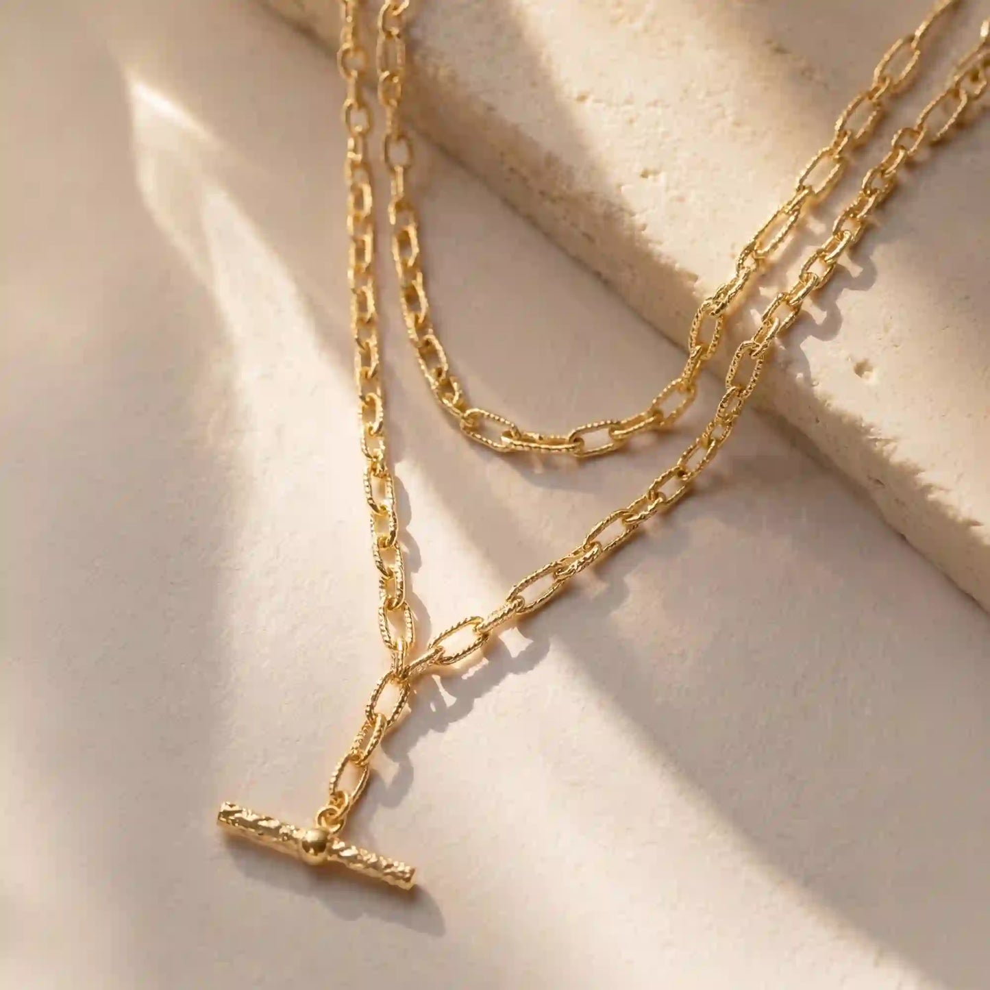 T-Bar Chain Necklaces Pack of 2