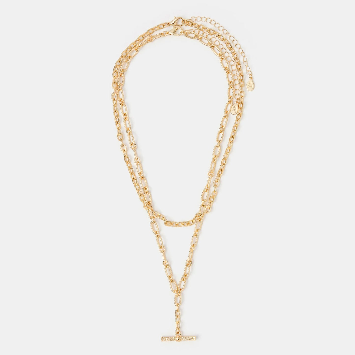 T-Bar Chain Necklaces Pack of 2