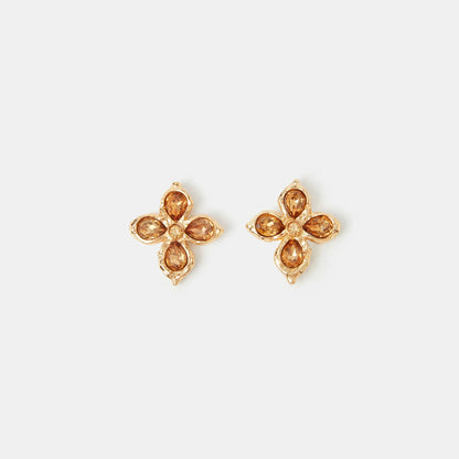 Teardrop Cross Stud Earrings