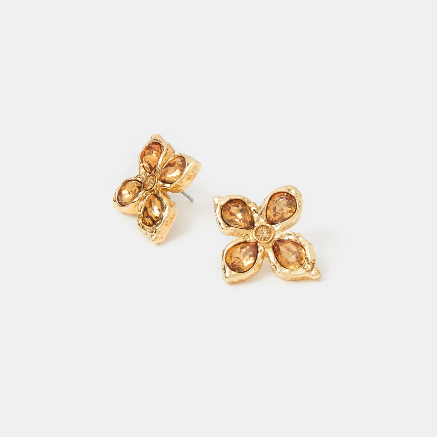 Teardrop Cross Stud Earrings