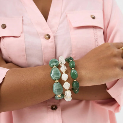 Resin Bead Stretch Bracelets Pack of 3