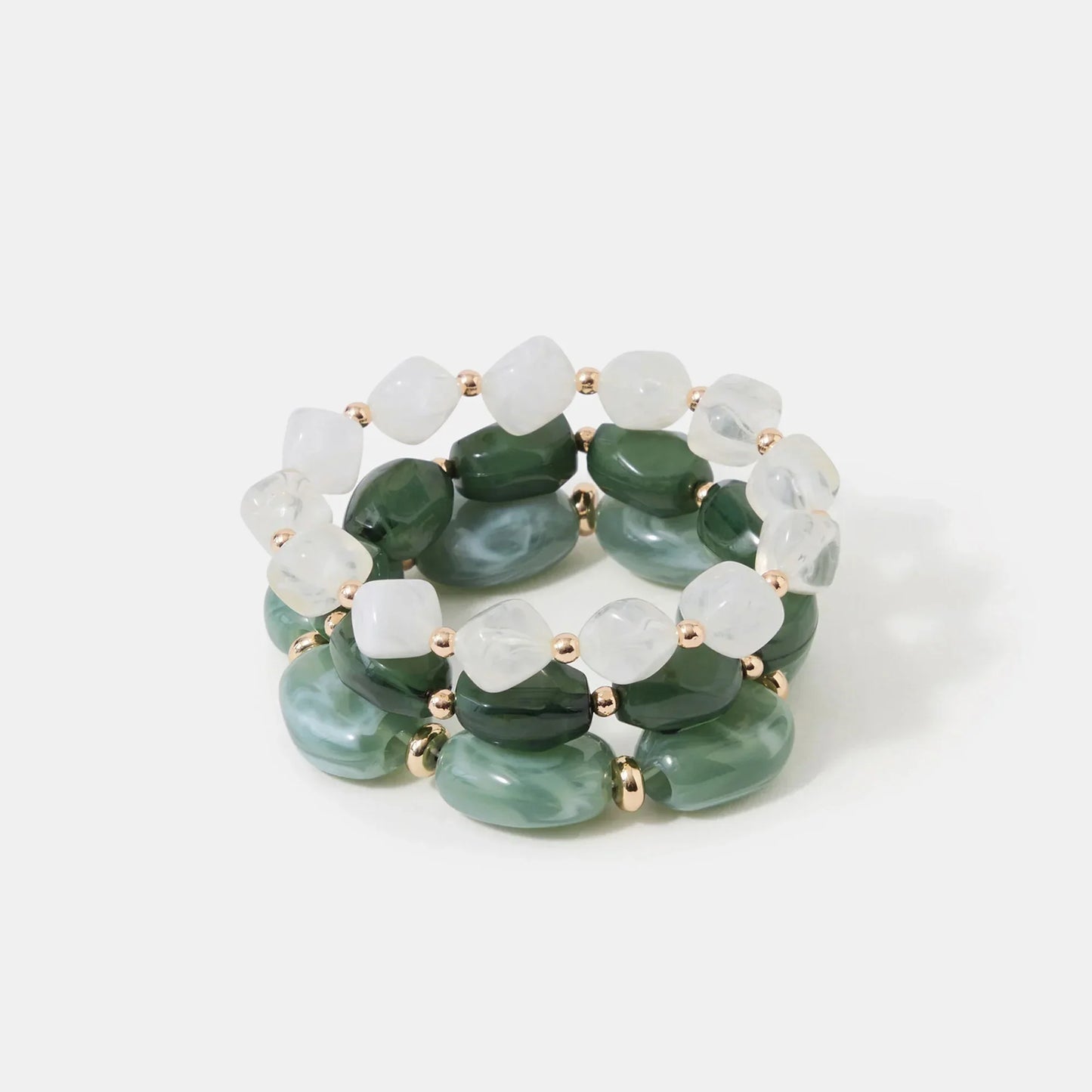 Resin Bead Stretch Bracelets Pack of 3