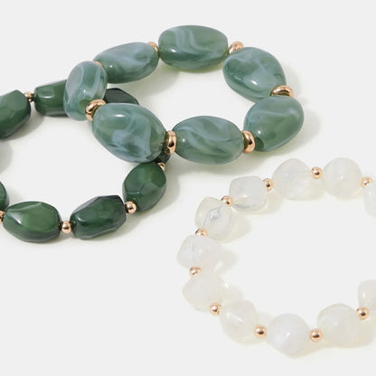 Resin Bead Stretch Bracelets Pack of 3