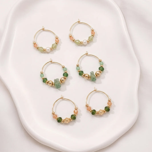 Pastel Multi Mini Beaded Hoop Earrings Pack of 3