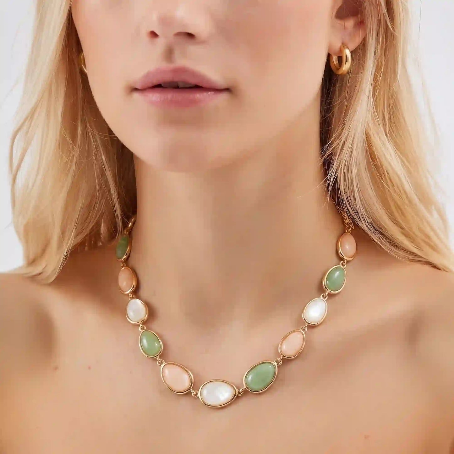 Mixed Stone Collar Necklace