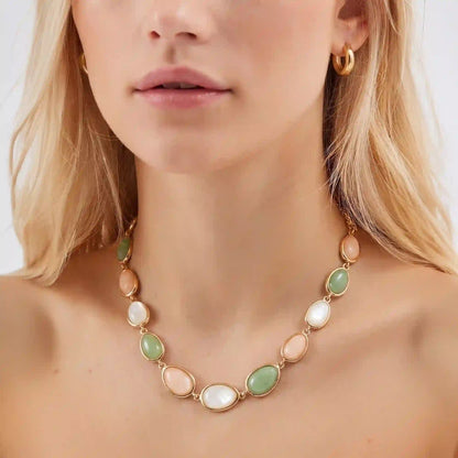 Mixed Stone Collar Necklace