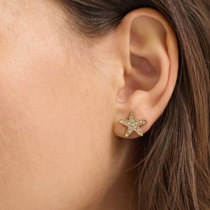 Starfish Stud Earrings Gold