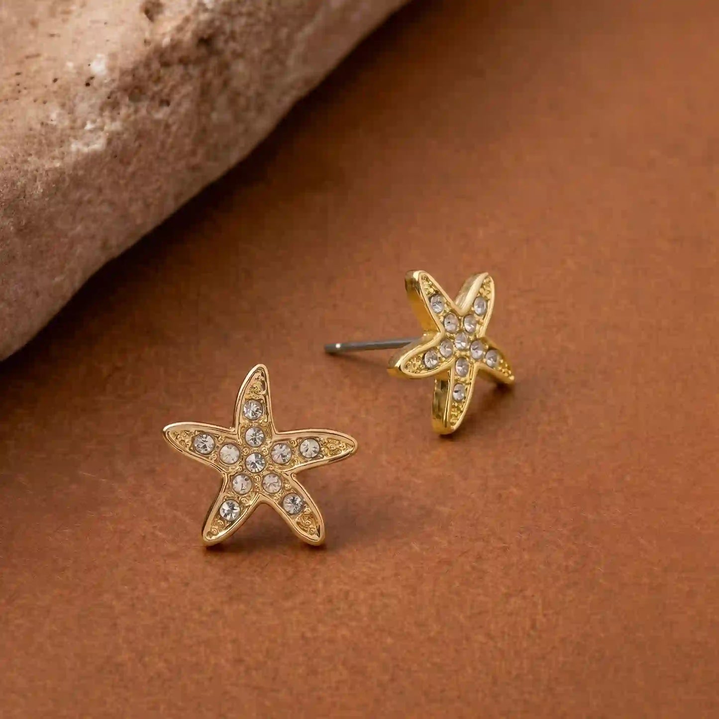 Starfish Stud Earrings Gold