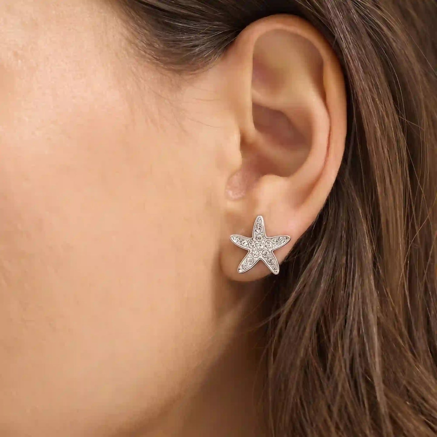 Starfish Stud Earrings Silver