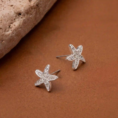 Starfish Stud Earrings Silver