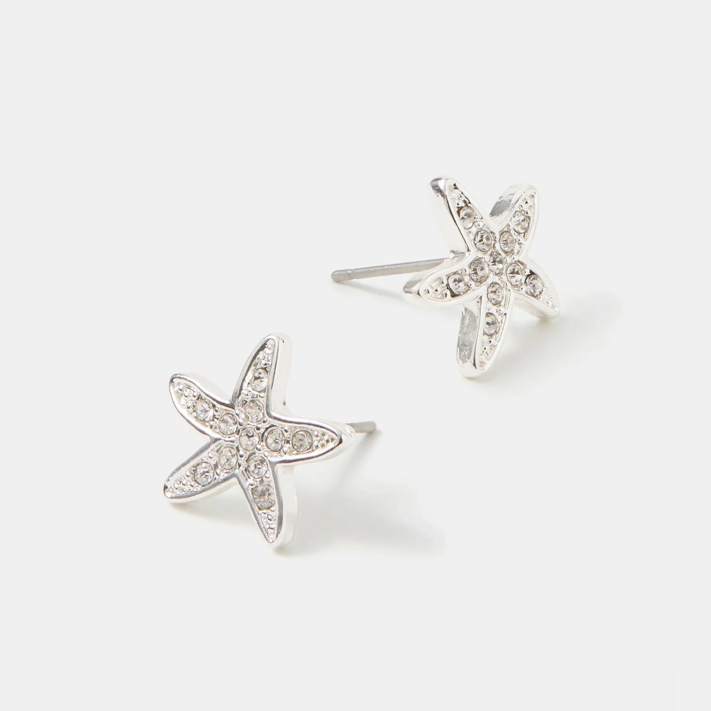 Starfish Stud Earrings Silver