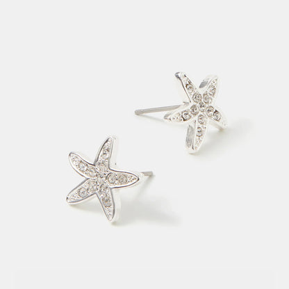Starfish Stud Earrings Silver