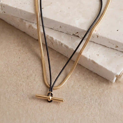 T-Bar Cord Necklaces Pack of 2