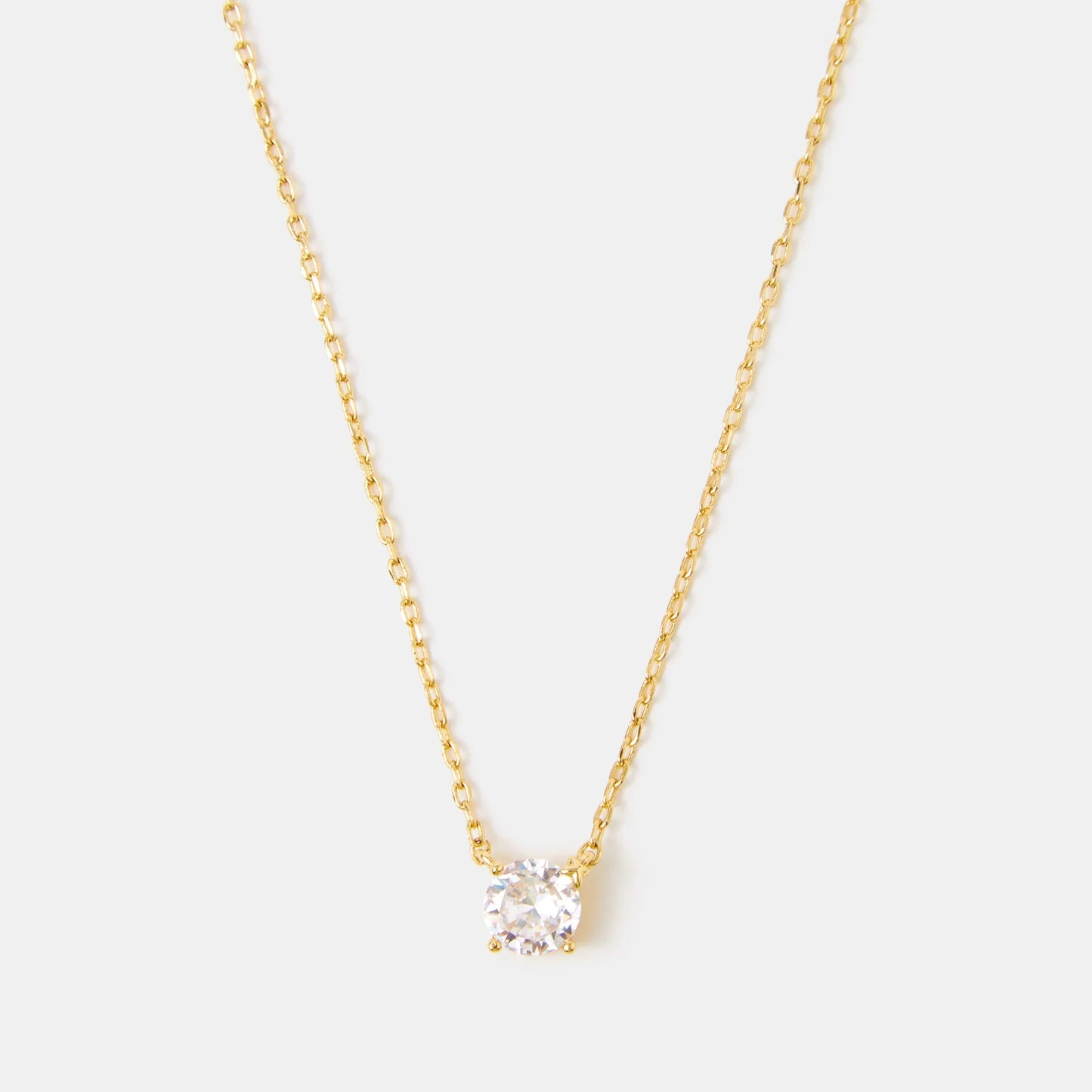 14k Gold-Plated Cubic Zirconia Pendant Necklace