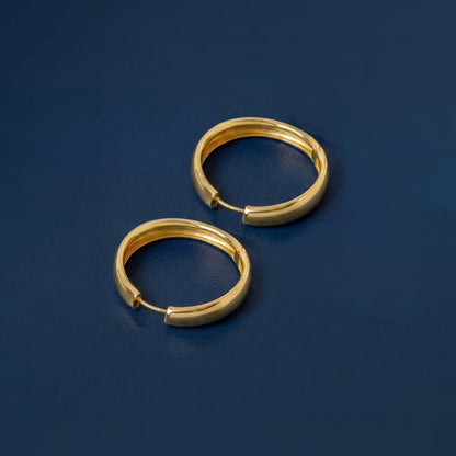 14k Gold-Plated Chunky Hoop Earrings
