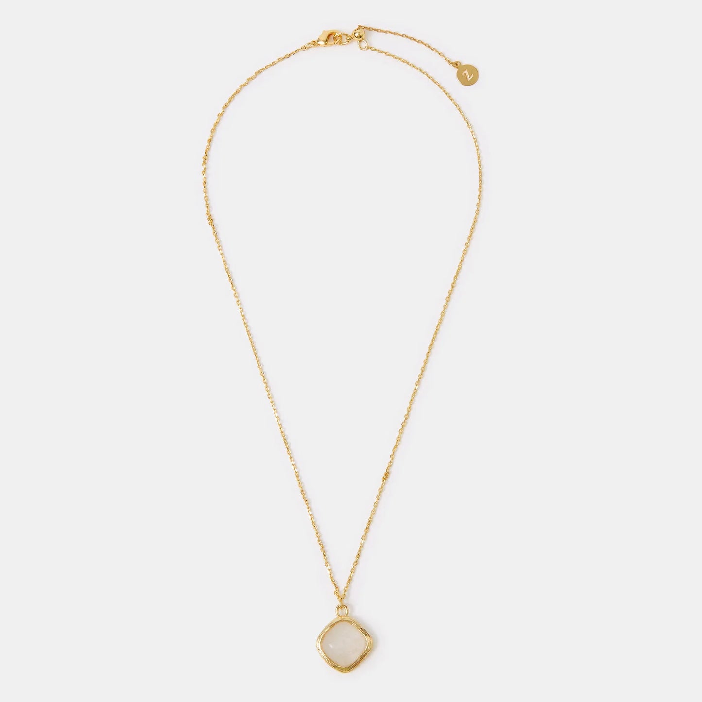 14k Gold-Plated Cloudy Quartz Pendant Necklace