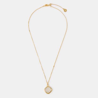 14k Gold-Plated Cloudy Quartz Pendant Necklace